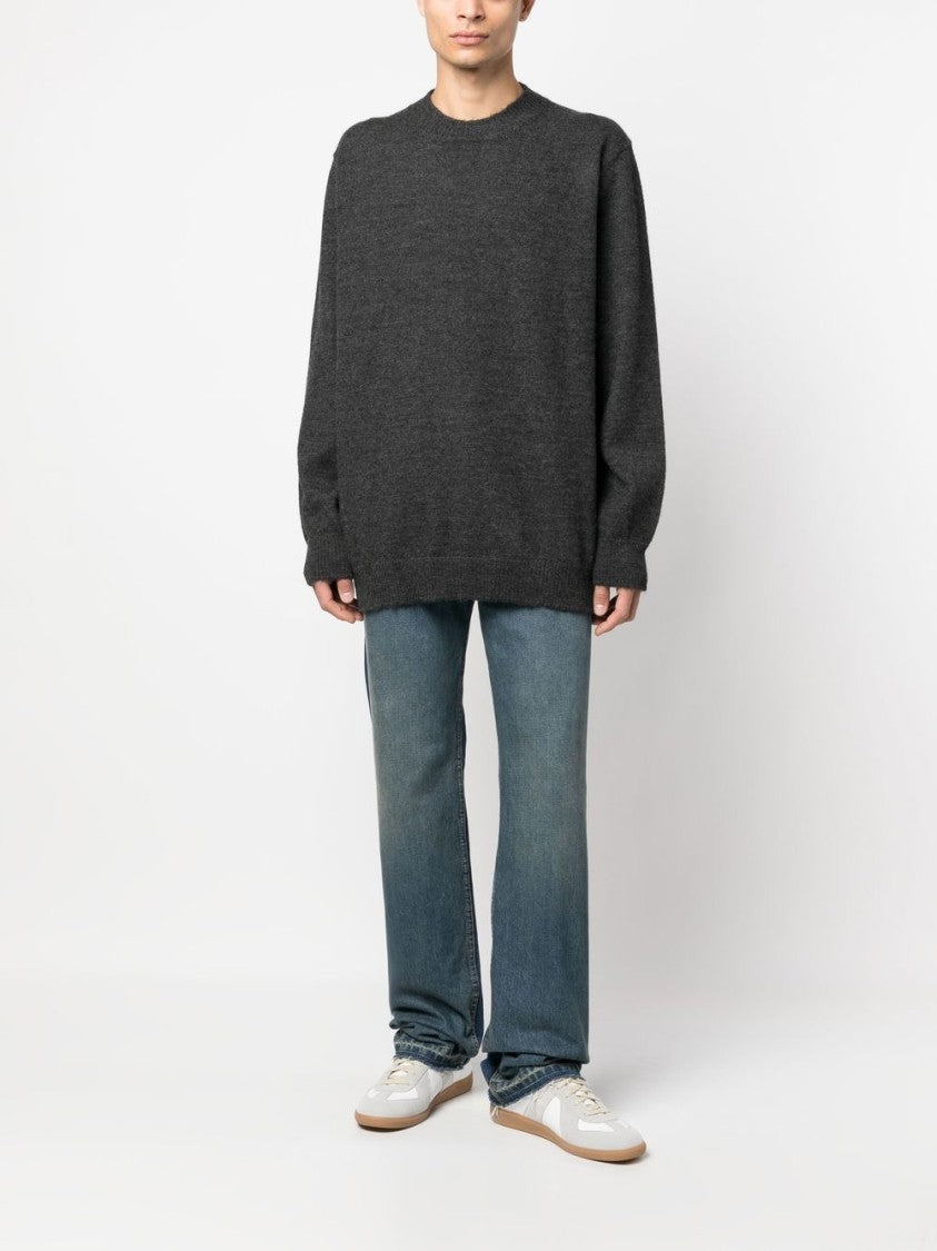 Maison Margiela Relaxed Fit Dark Grey Alpaca Blend Sweater