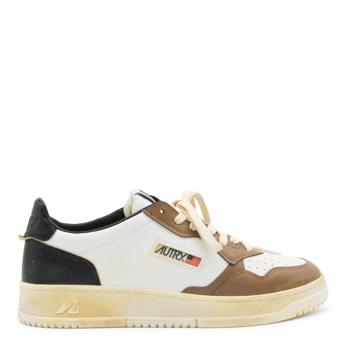 Autry White/Black/Brown Super Vintage Leather Sneakers