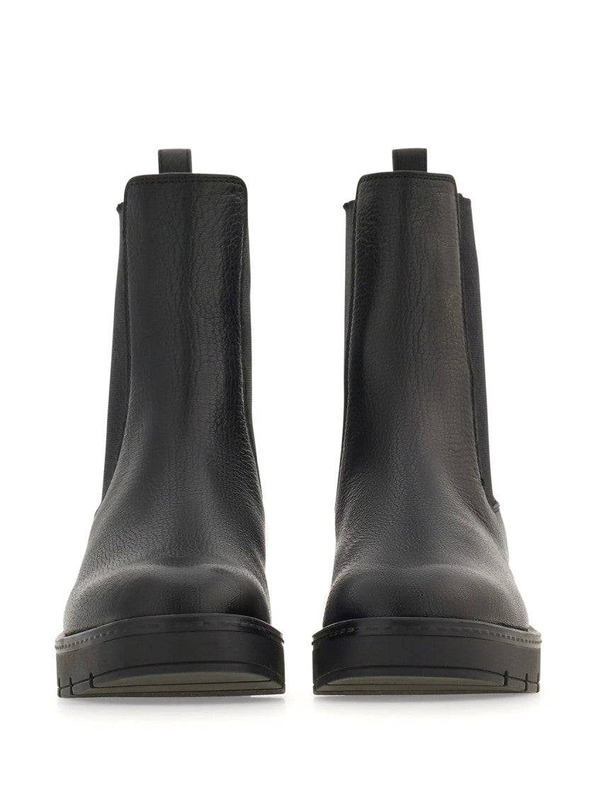 Salvatore Ferragamo Goat Skin Leather Elastic Side Boots