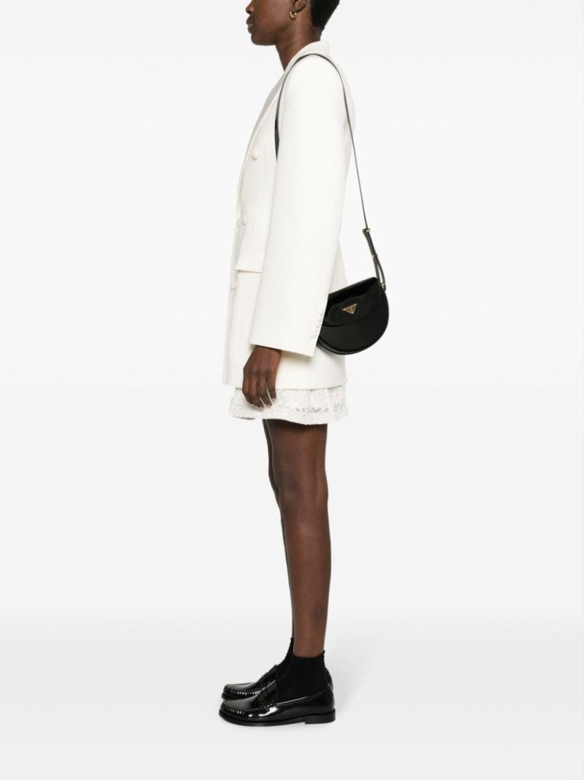Prada Triangle-Logo Patent Leather Shoulder Bag