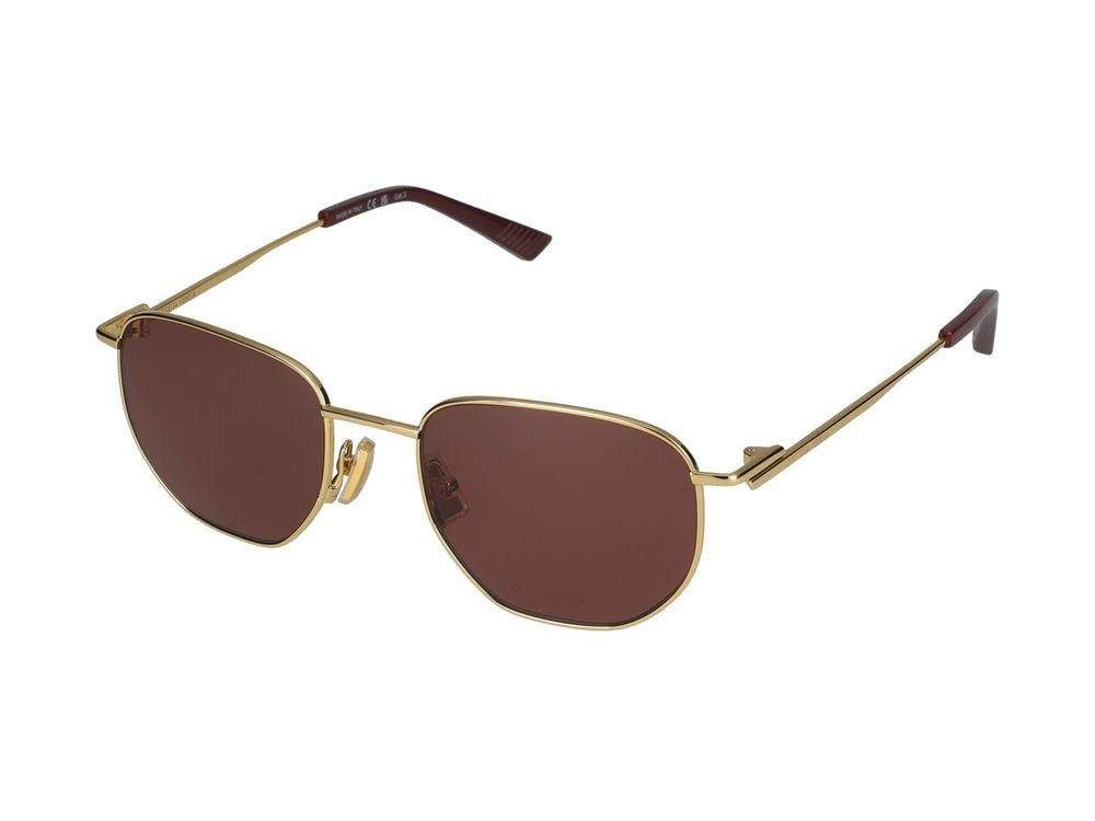 Bottega Veneta Gold Gold-Finish Metal Round Sunglasses