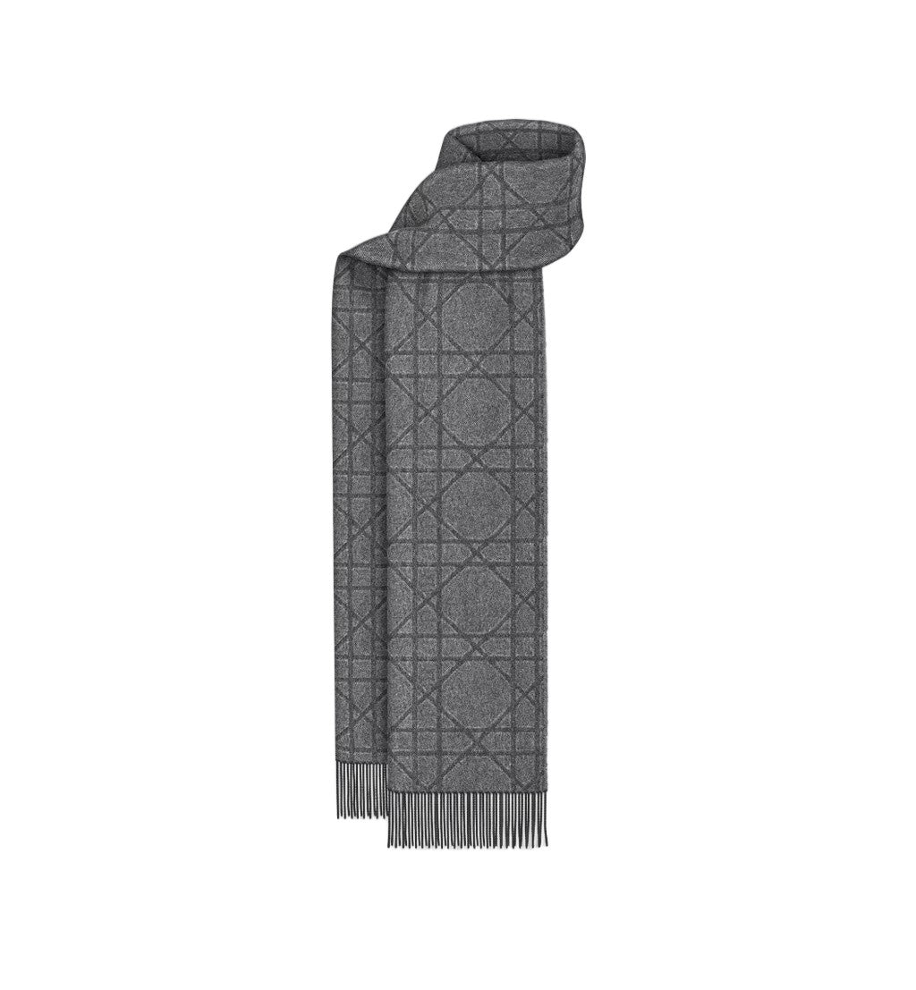 Christian Dior Paph Geometric Pattern Cashmere Scarf