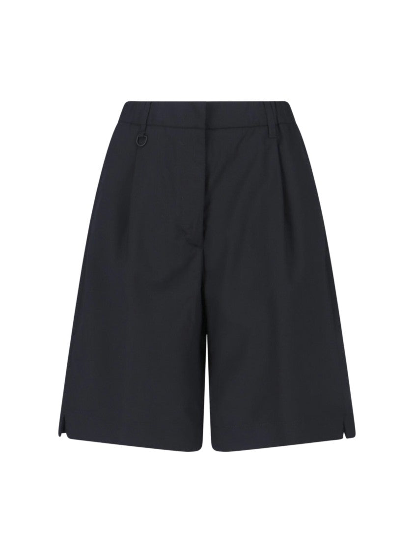 Laminar Black Wool-Blend Elastic Waistband Shorts