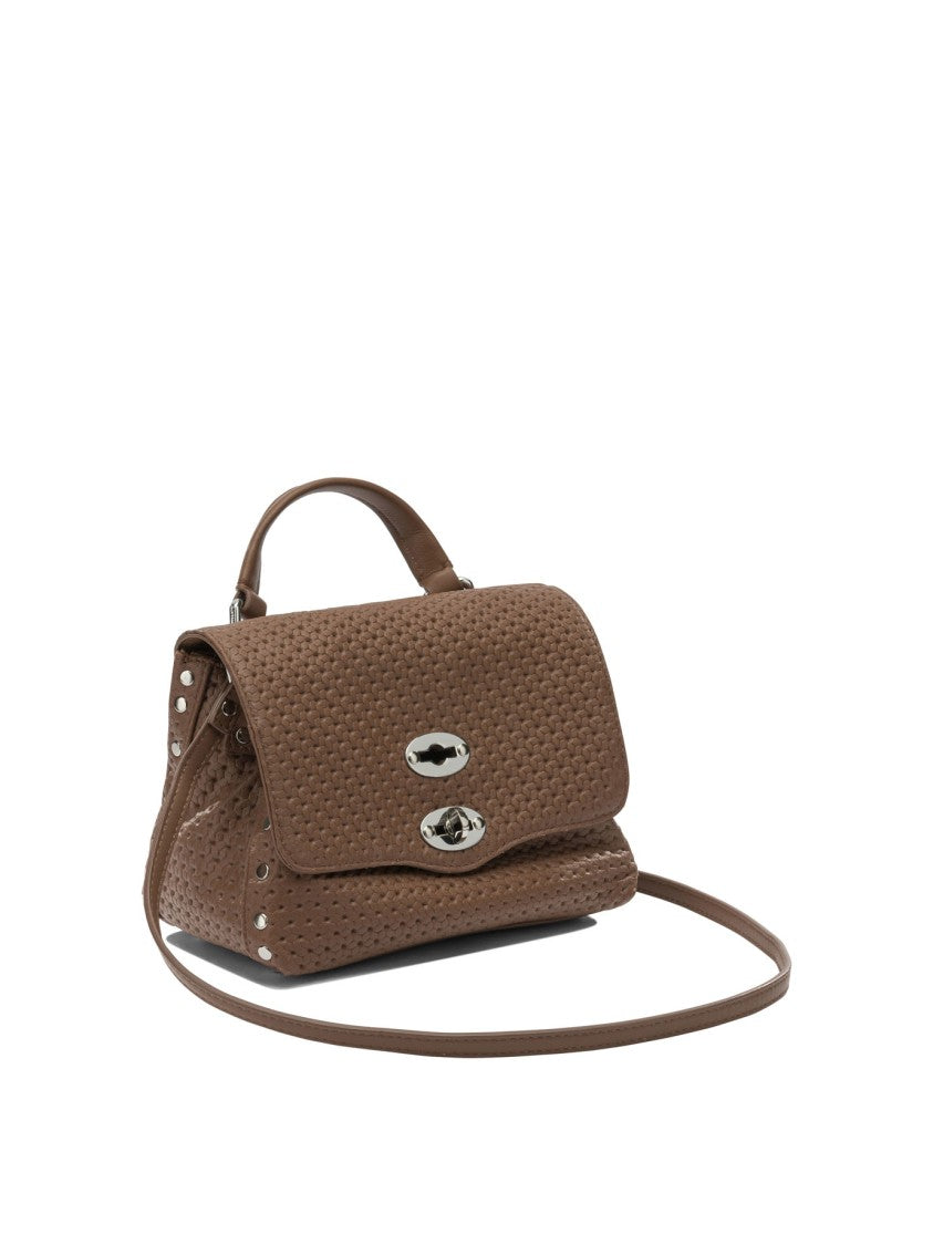 Zanellato Textured Leather Shoulder Bag With Woven Pattern
