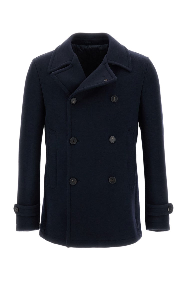Tagliatore Blue Monaco Double Breasted Wool Peak Lapels Blazer
