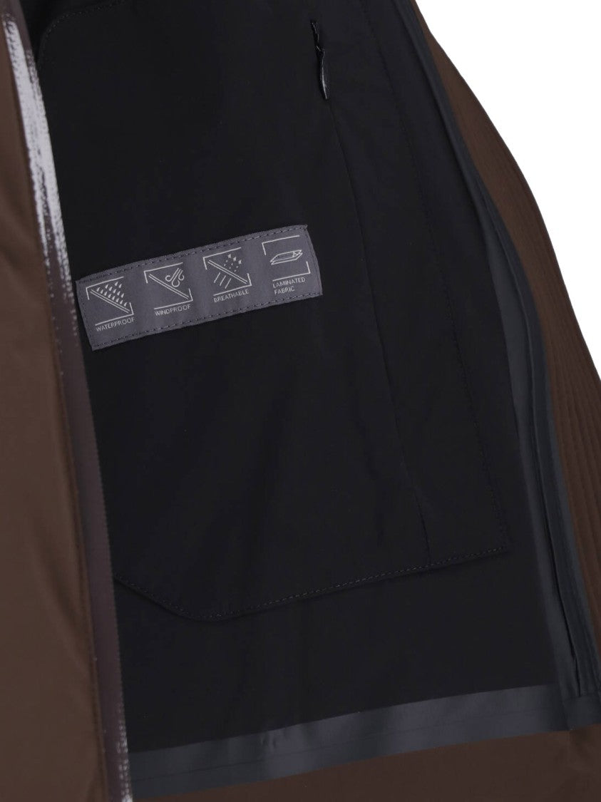 Herno High Collar Cropped Down Jacket With Zip Closure And Side Pockets
