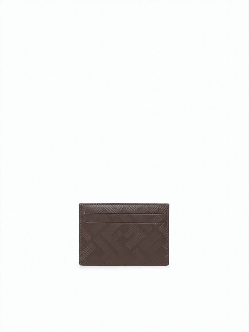 Fendi Textured Calf Leather Cardholder With Embossed Design