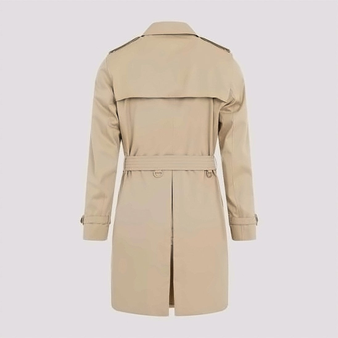 Burberry Mid-Length Double-Breasted Trench Coat With Tortoiseshell Buttons