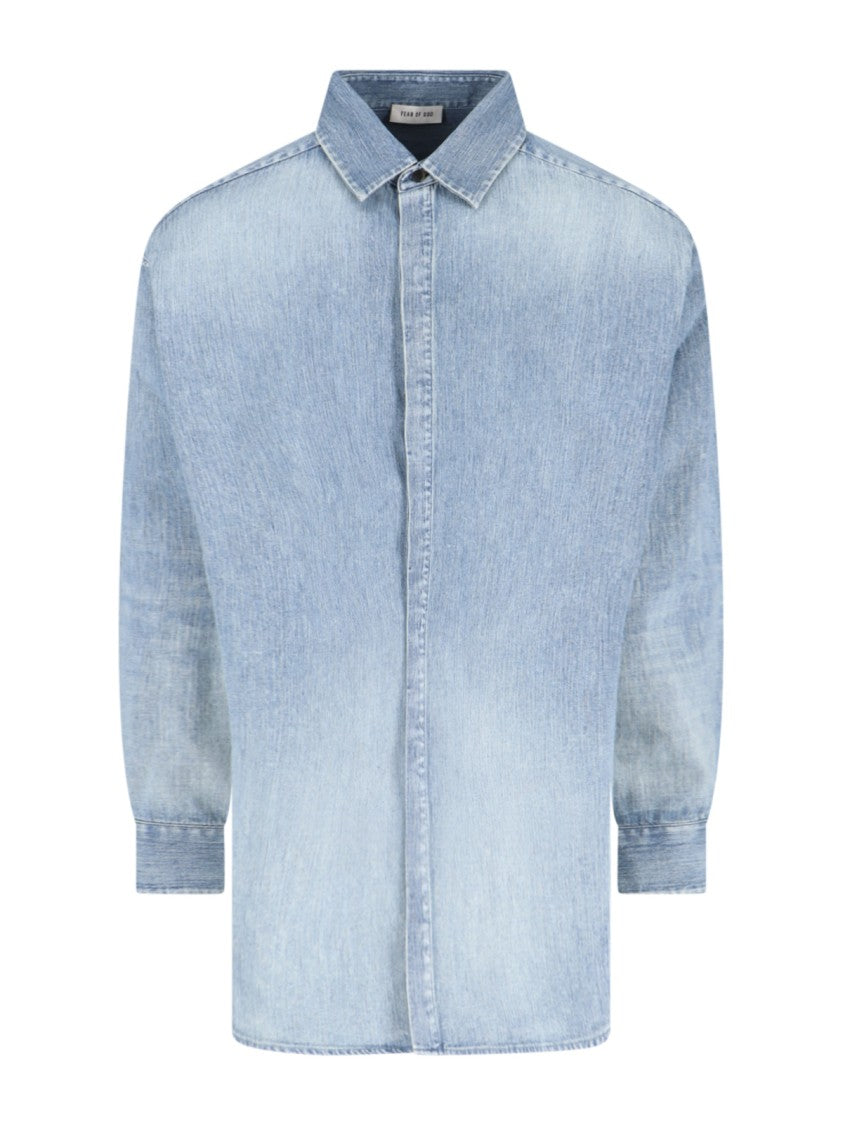 Fear Of God Relaxed Fit Denim Shirt With Classic Collar