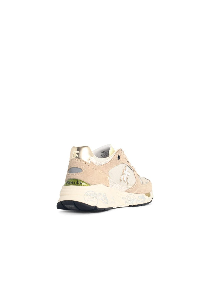 Premiata 'Mased' Beige Leather Blend Sneakers