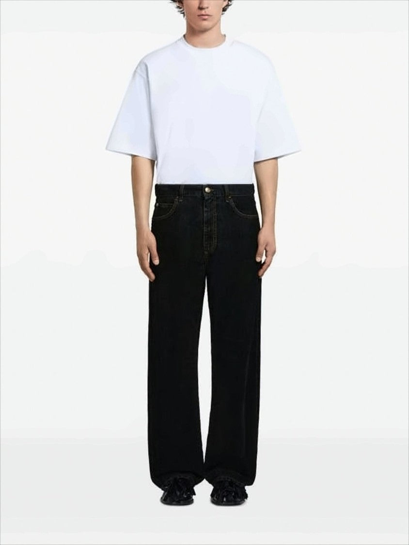 Marni Relaxed Wide-Leg Denim Trousers With Classic Five-Pocket Design