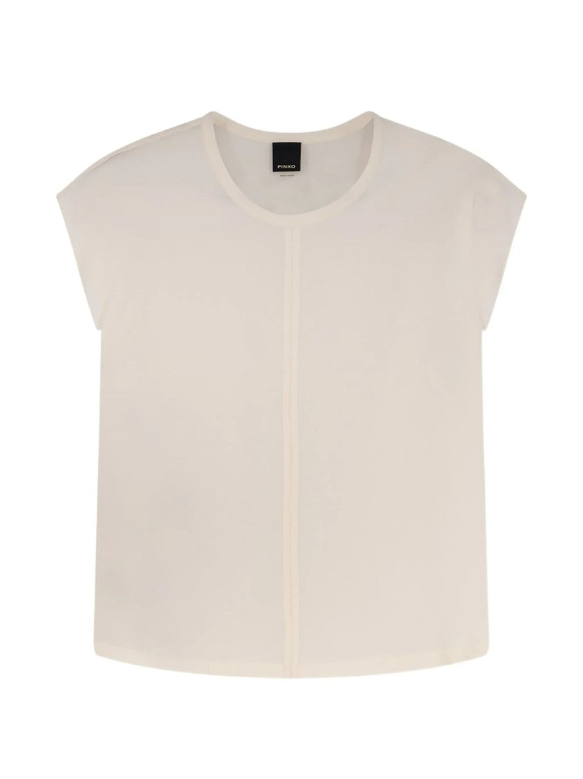 Pinko Blossom Boxy Short-Sleeved Fabric T-Shirt