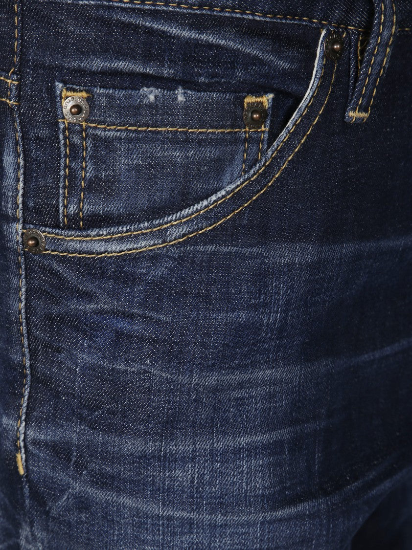 Dsquared2 Dark Wash Slim-Fit Jeans With Tapered Leg Design