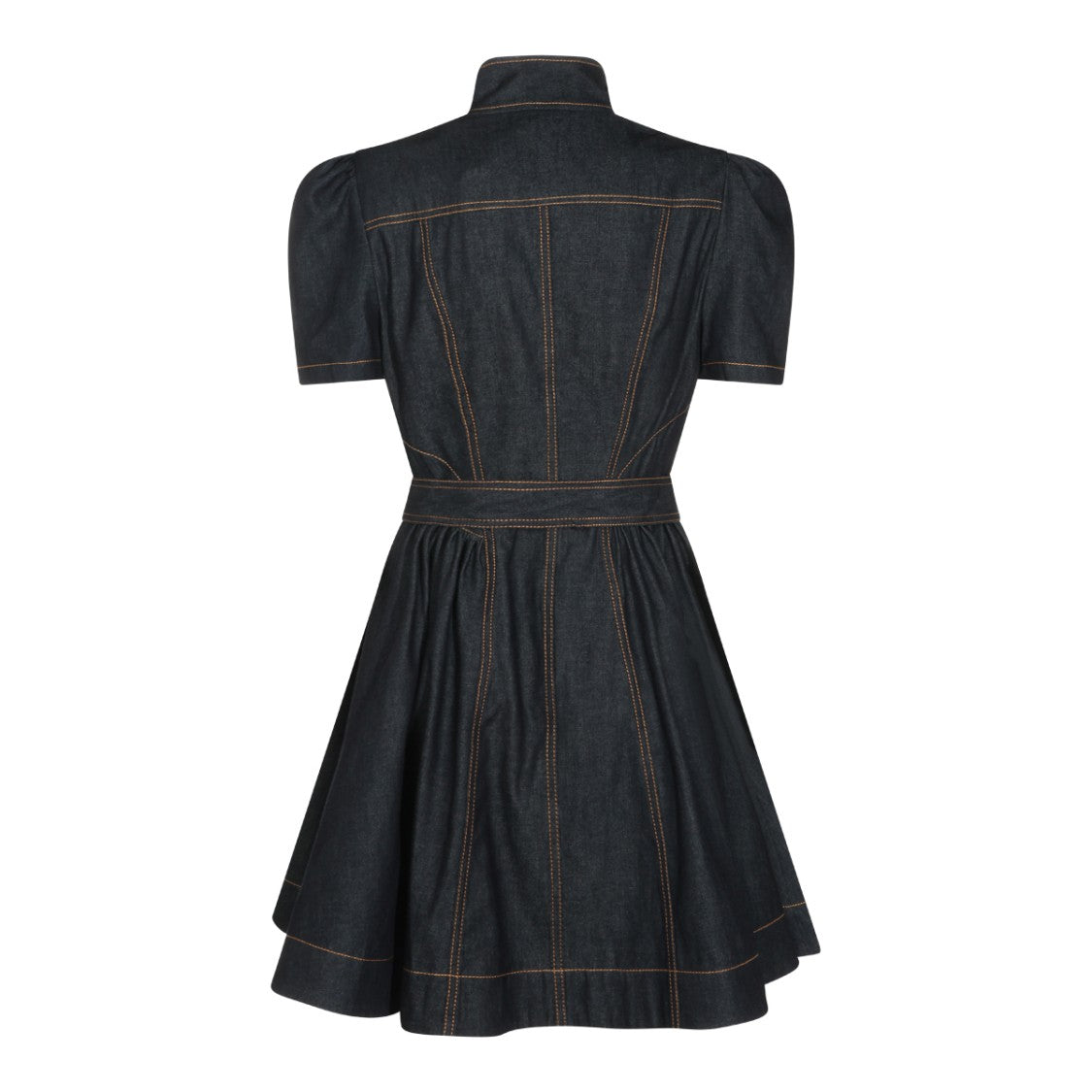 Zimmermann Onyx Blue Cotton Pleated A-Line Mini Dress