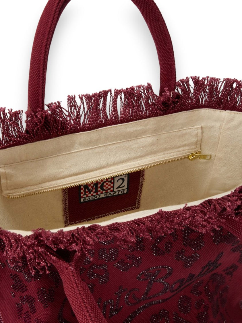 Mc2 Saint Barth Red Vanity Cotton Shoulder Bag
