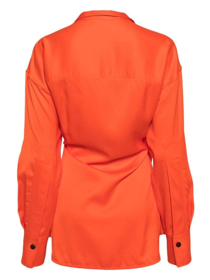 Ferragamo Asymmetric Mandarin Wrap Top
