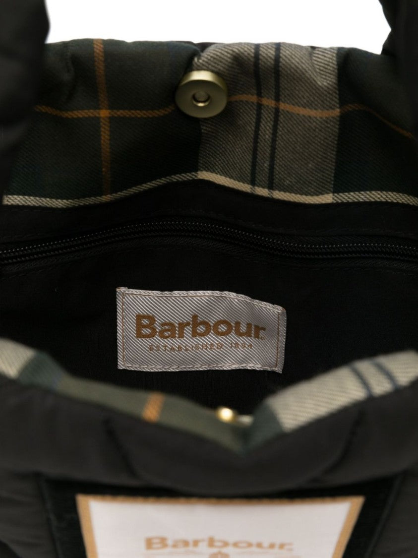 Barbour Quilted Black Handbag With Detachable Shoulder Strap