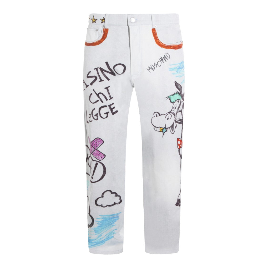 Moschino White Cotton Jeans