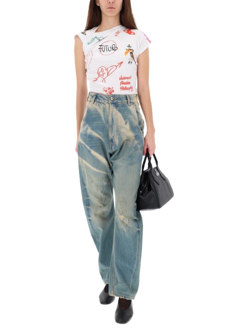 Vivienne Westwood Buckle Back High-Waisted Jeans