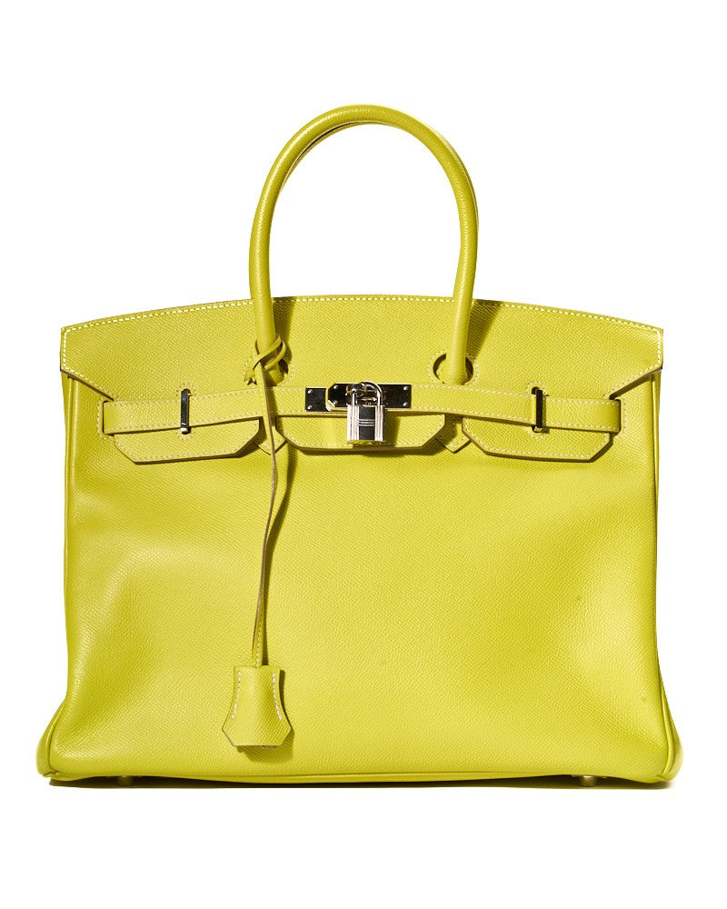 Hermès Birkin Bag 35 In Lime Yellow