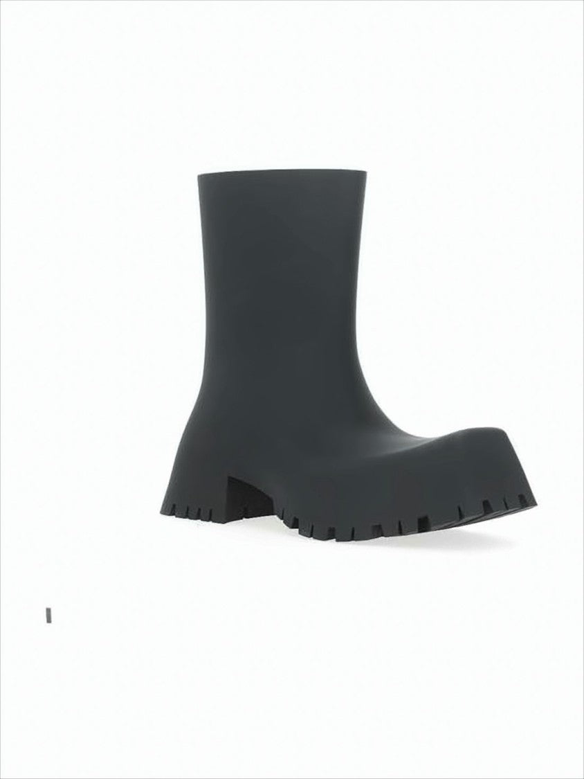 Balenciaga Chunky Sculptural Black Boots With Flared Ankle