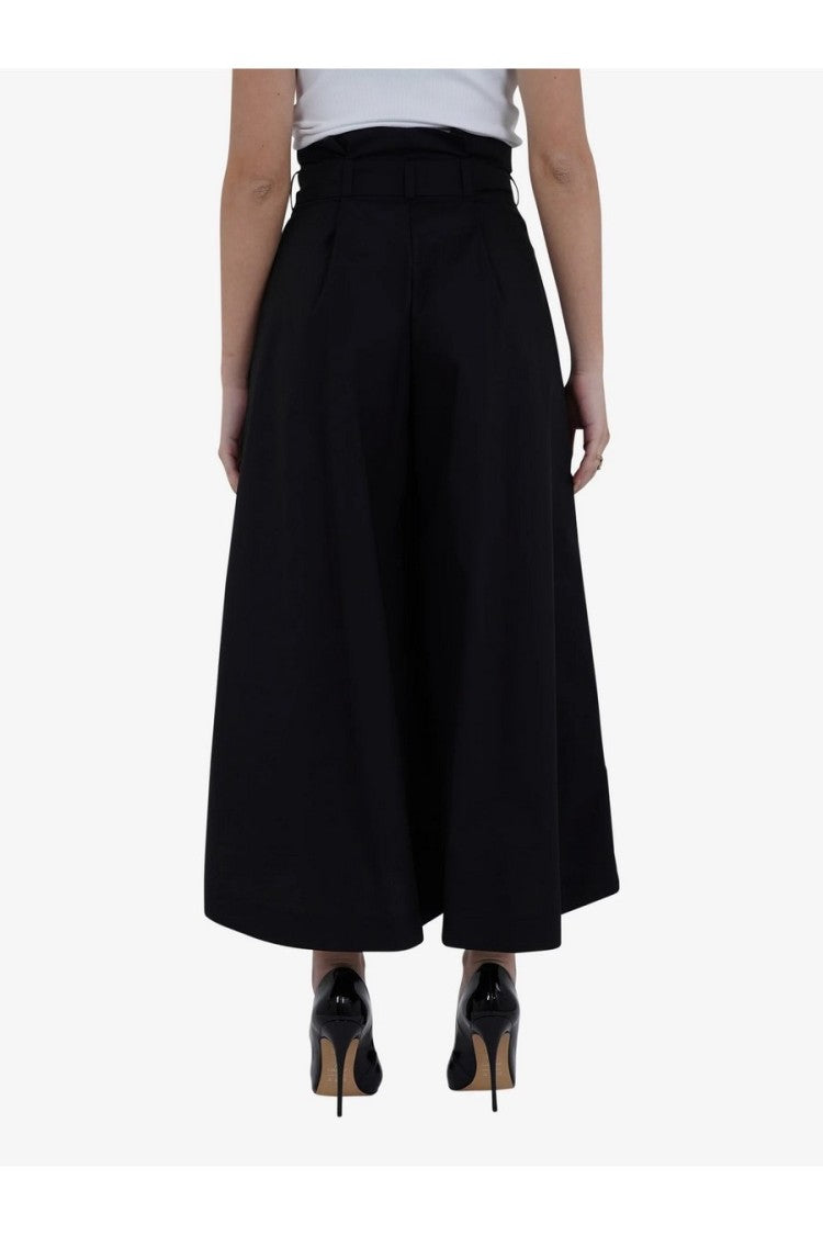 Simona Corsellini White Wide-Leg High-Waist Cotton Trousers
