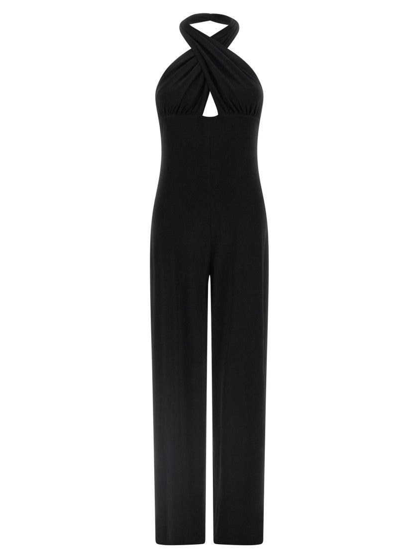 Norma Kamali 'Cross Halter Straight Leg' Jumpsuit