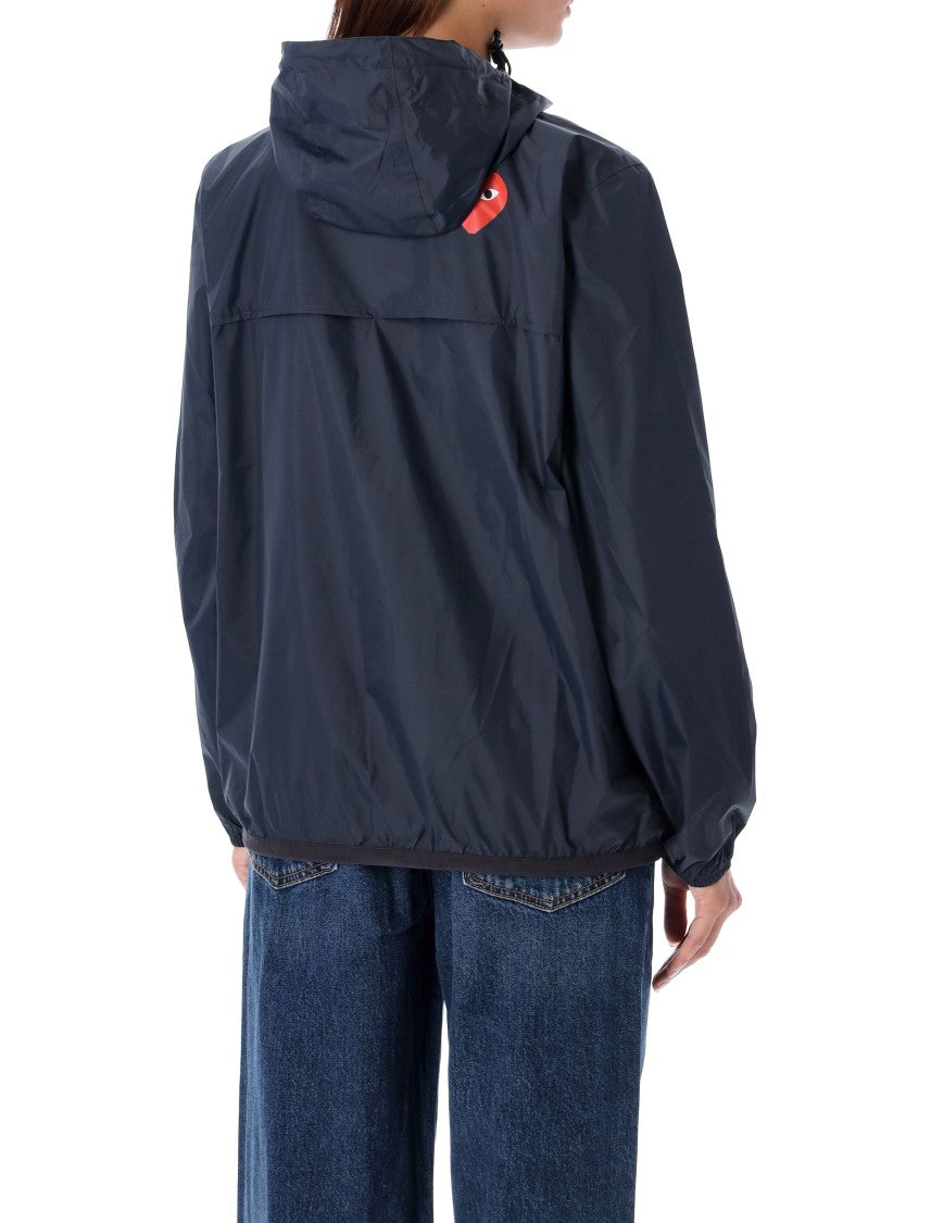 Comme Des Garçons Water-Resistant Full Zip Jacket With Adjustable Hood And Versatile Design