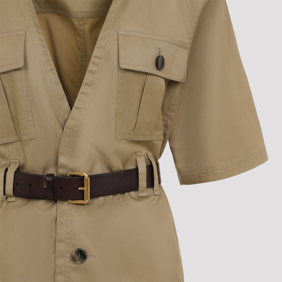 Saint Laurent Dark Beige Cotton Dress