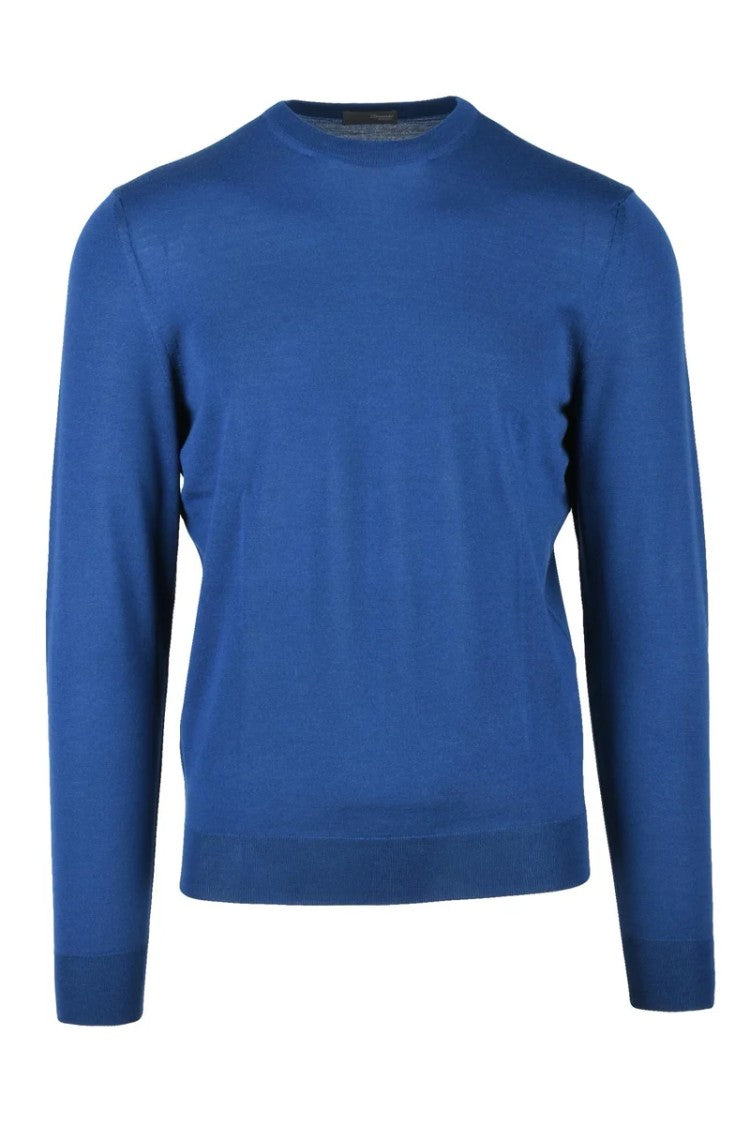 Drumohr Crew Neck Merino Wool Sweater - Blue
