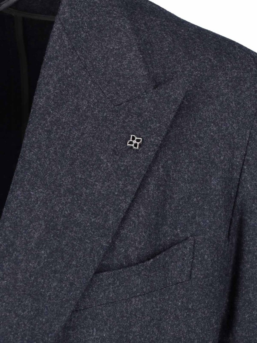 Tagliatore Double-Breasted Virgin Wool Suit With Peak Lapels