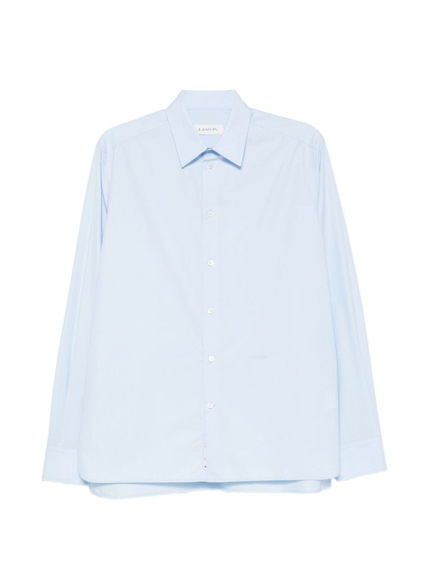 Lanvin Light Blue Silk And Nylon Long-Sleeve Shirt
