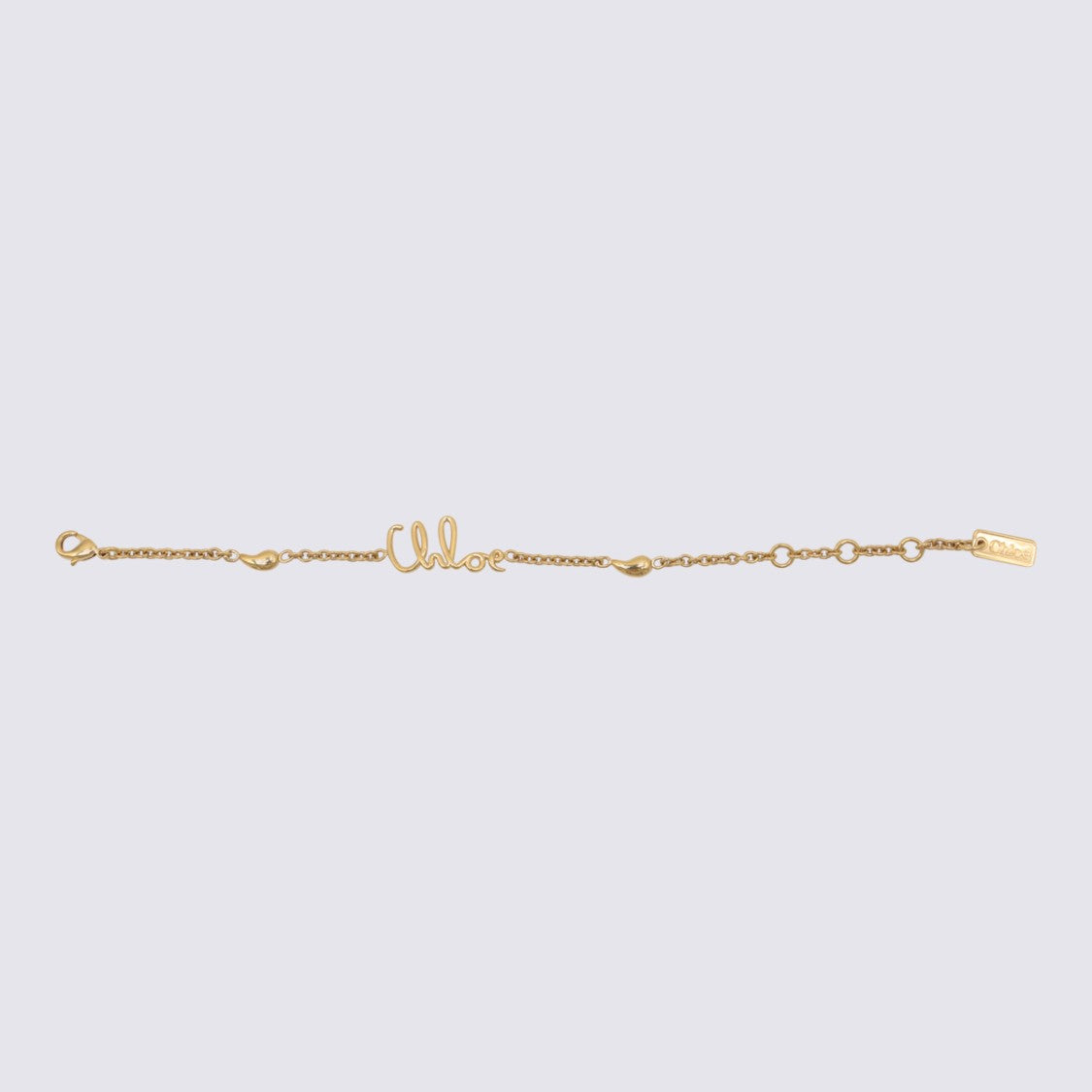 Chloé Cursive Script Gold-Tone Chain Bracelet With Bead Accents