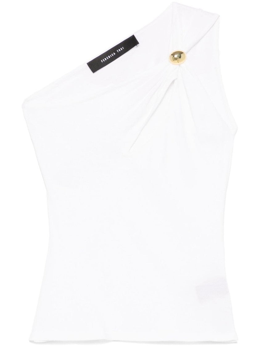 Federica Tosi Asymmetrical One-Shoulder Top With Crossover Design