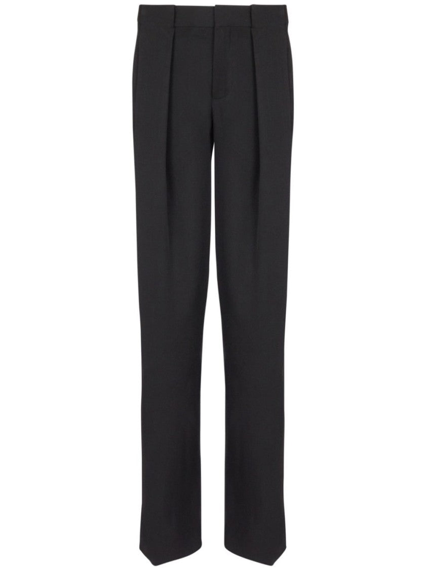Balmain Mid-Rise Black Virgin Wool Trousers