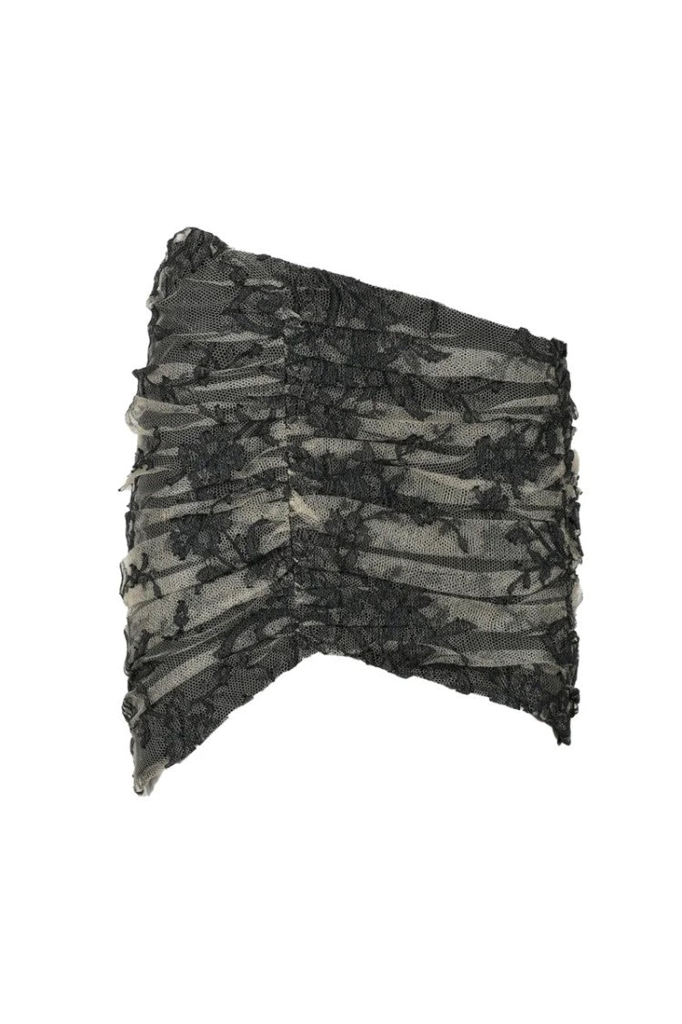 The Mannei Textured Ruched Skirt With Silk