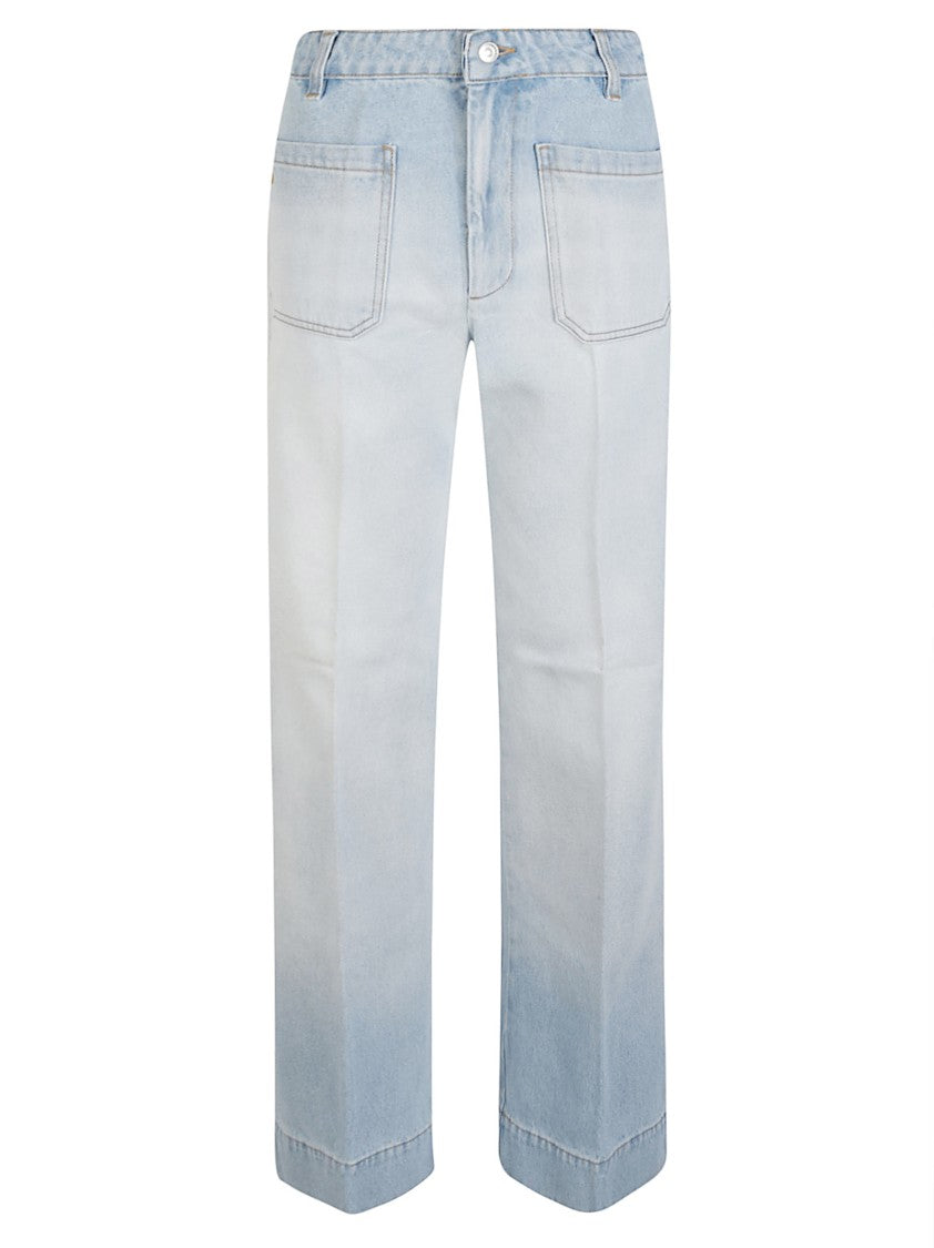 Victoria Beckham Regular Alina Gradient Straight Leg Cotton Jeans
