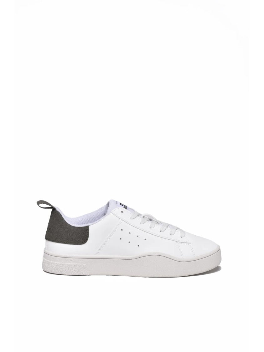 Diesel White Rubber Perforated Sneakers