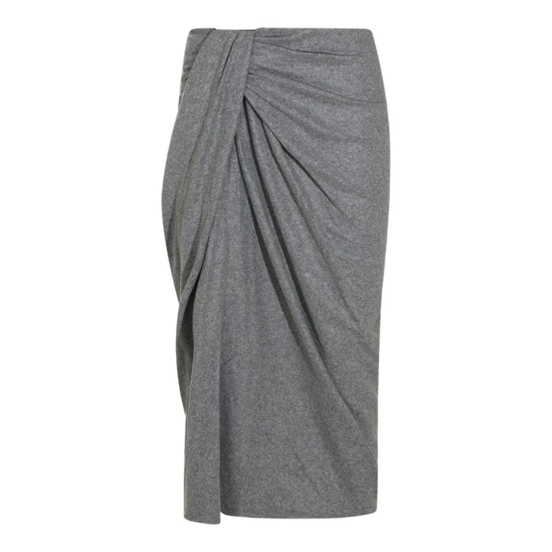 Isabel Marant Étoile Textured Pleated Smooth Draped Midi Skirt