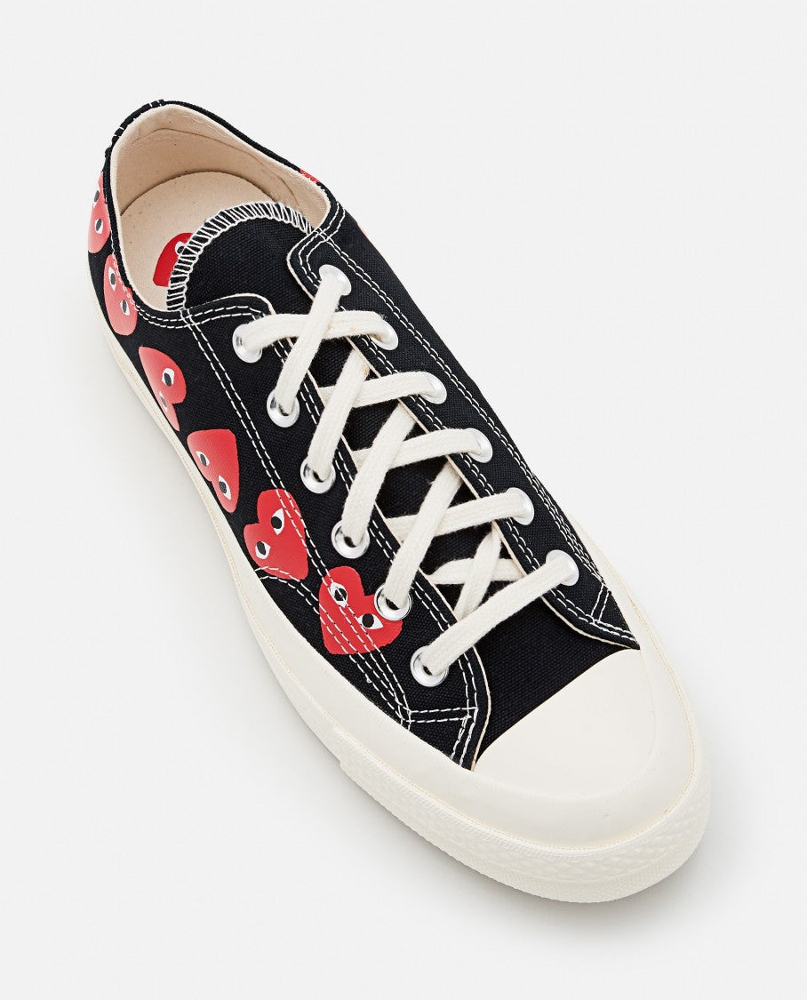 Comme Des Garçons Low-Top Sneakers With Heart Motifs And Rubber Sole