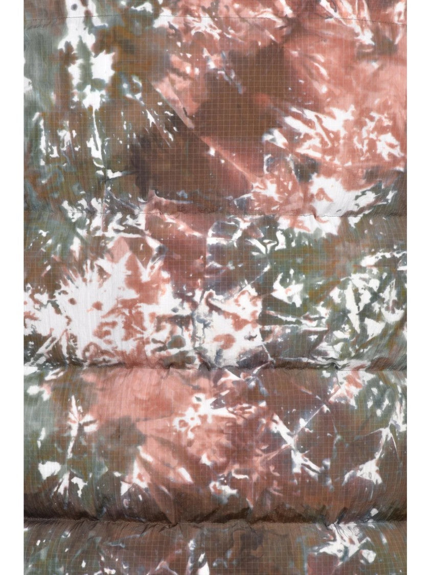 Gramicci High-Collar Down Vest With Unique Tie-Dye Pattern