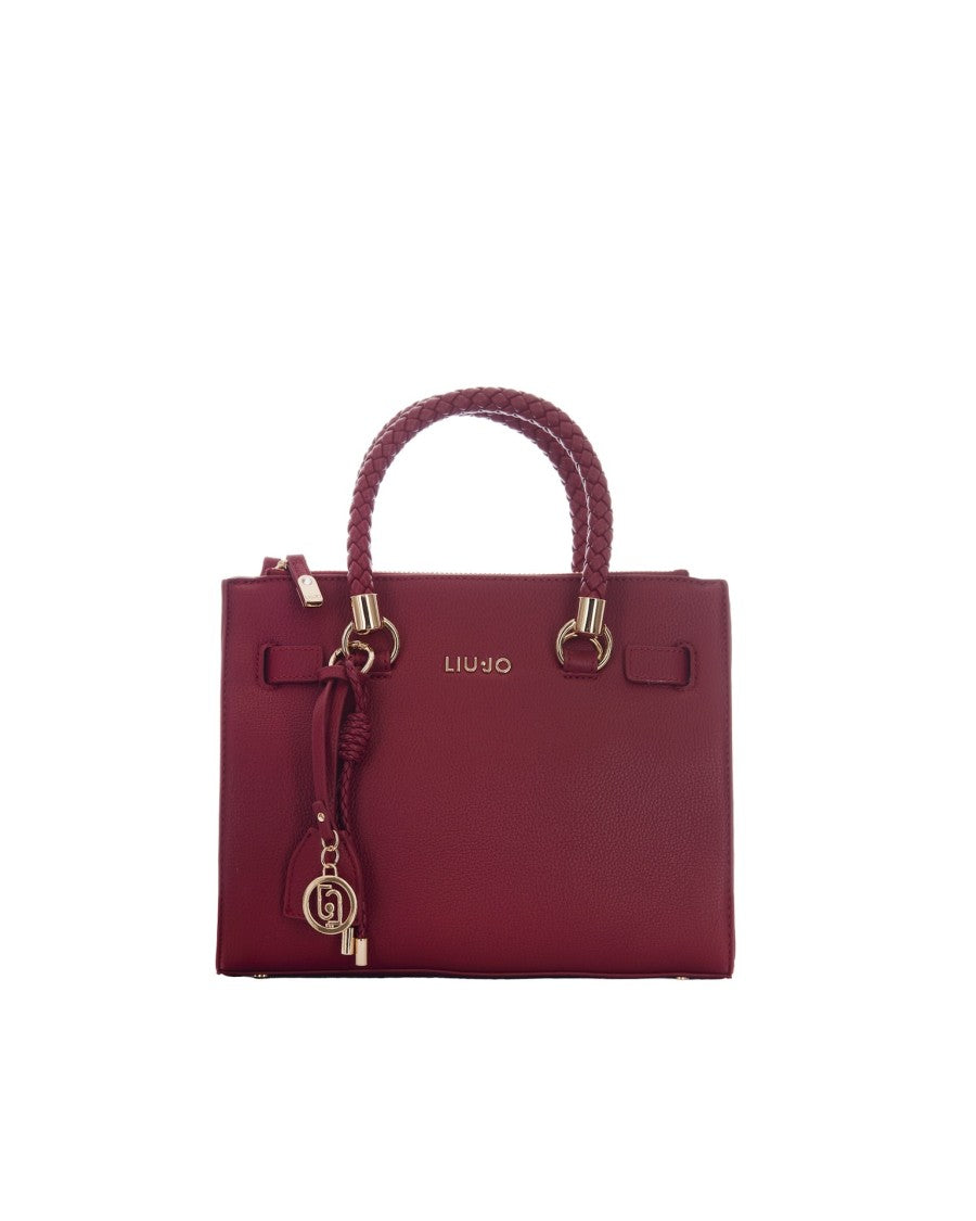 Liu Jo Brick Red Satchel S Textured Vegan Bag