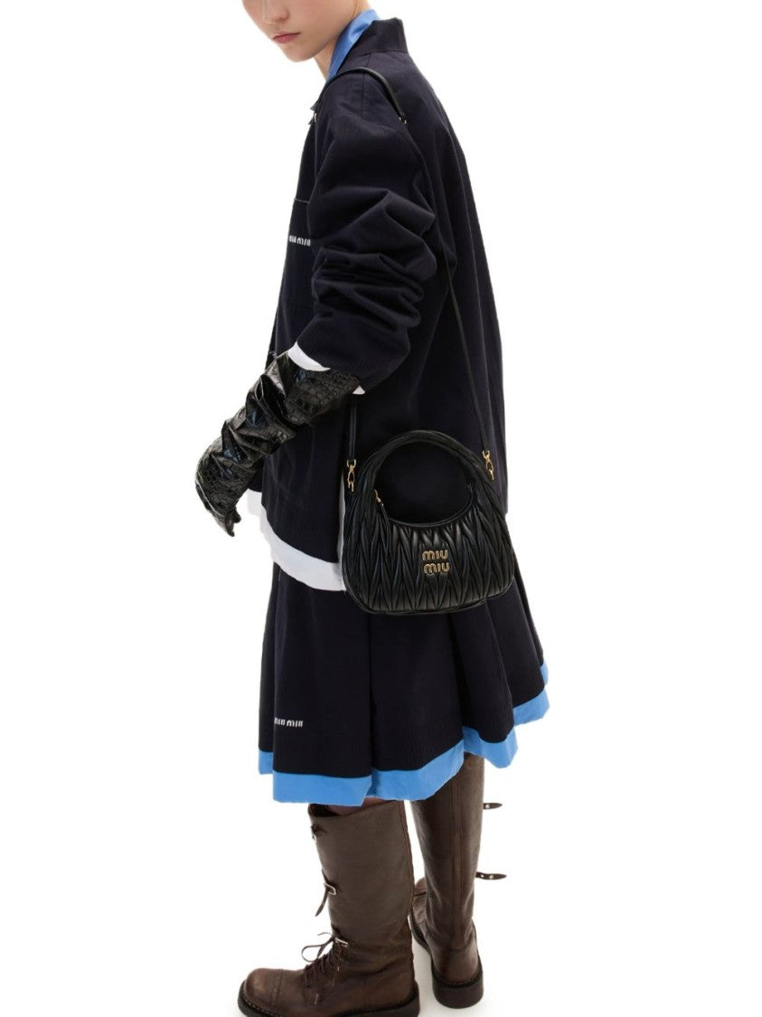 Miu Miu Black Ruched Lambskin Handbag