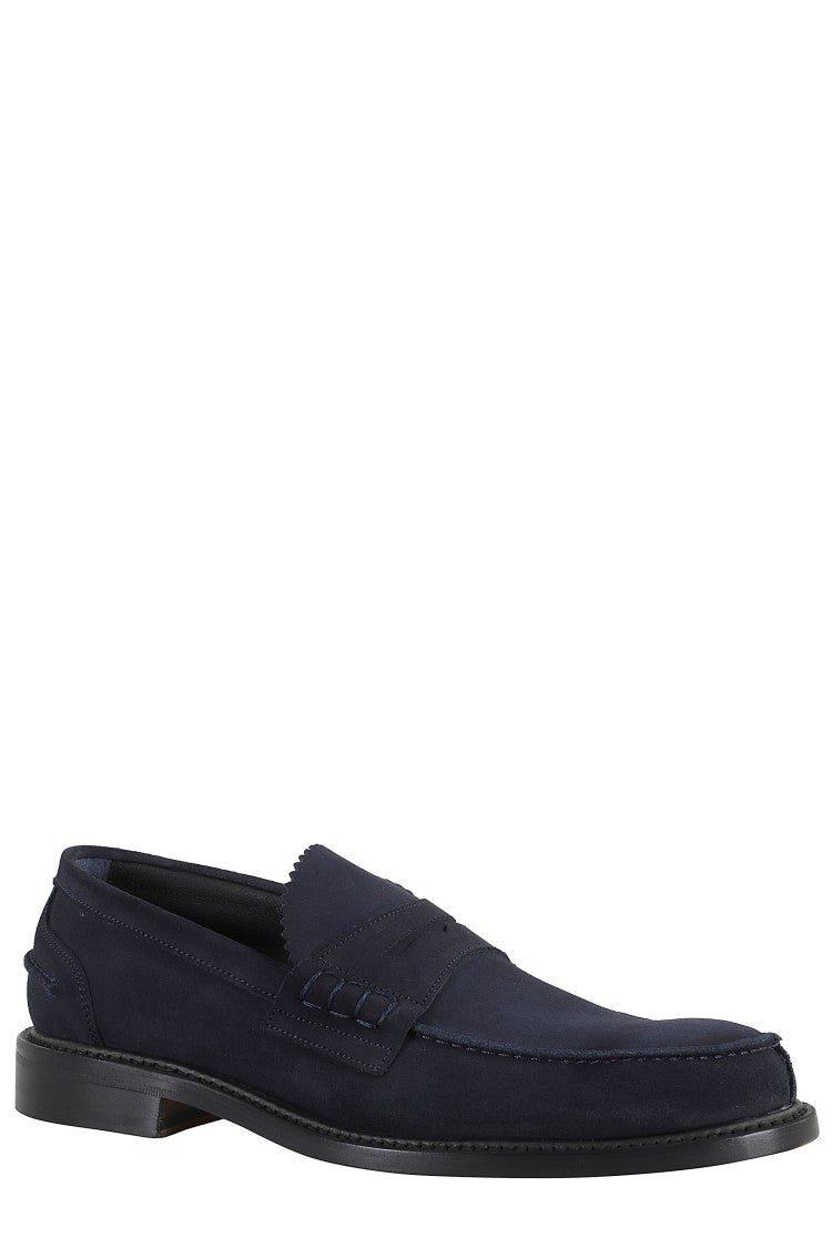 John Spencer Almond-Toe Suede Moccasins