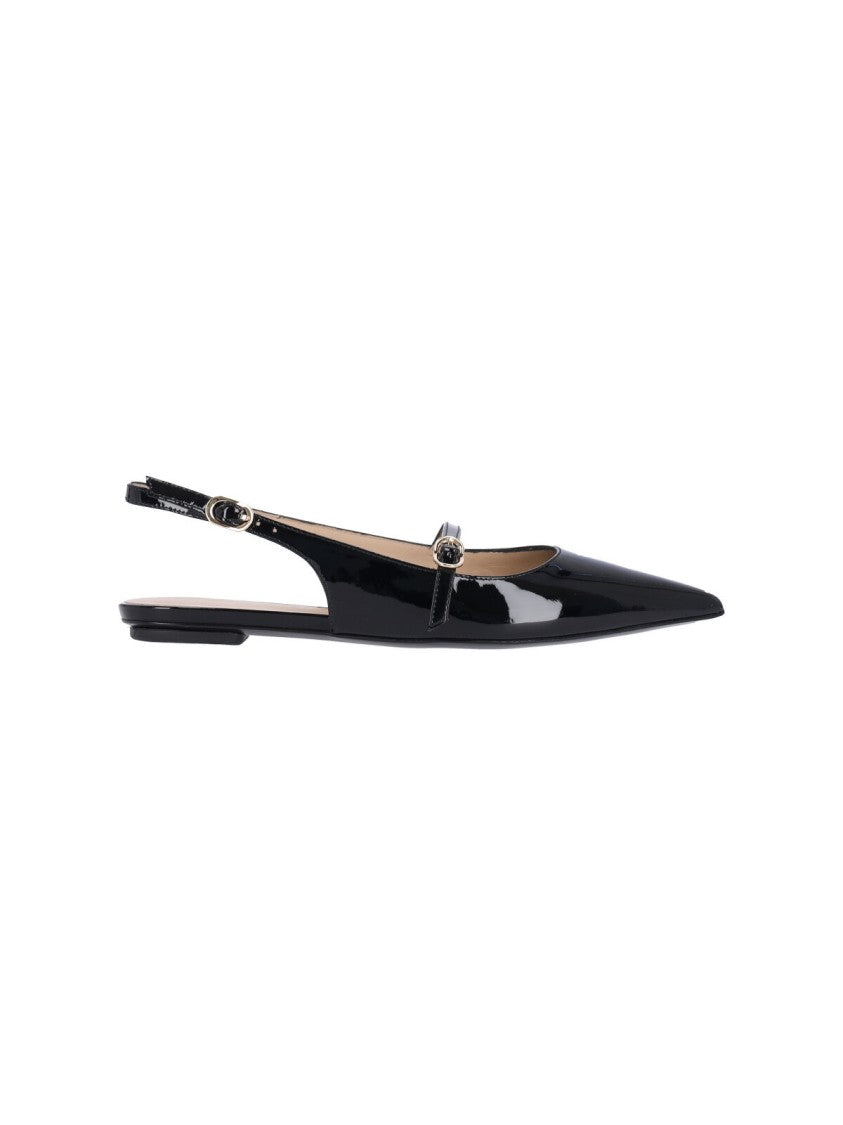 Stuart Weitzman "Emilia" Slingback Mules – Black