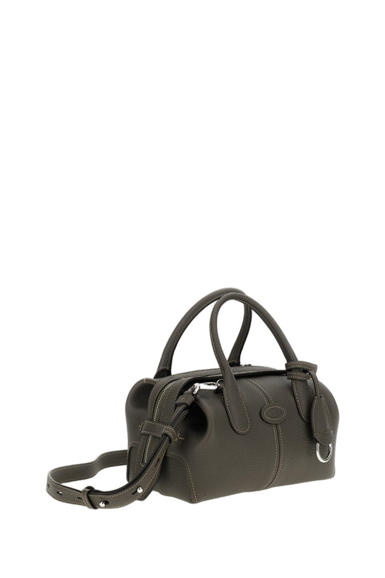 Tod's Brown Dbk Bauletto Mini Pebbled Leather Boston Bag