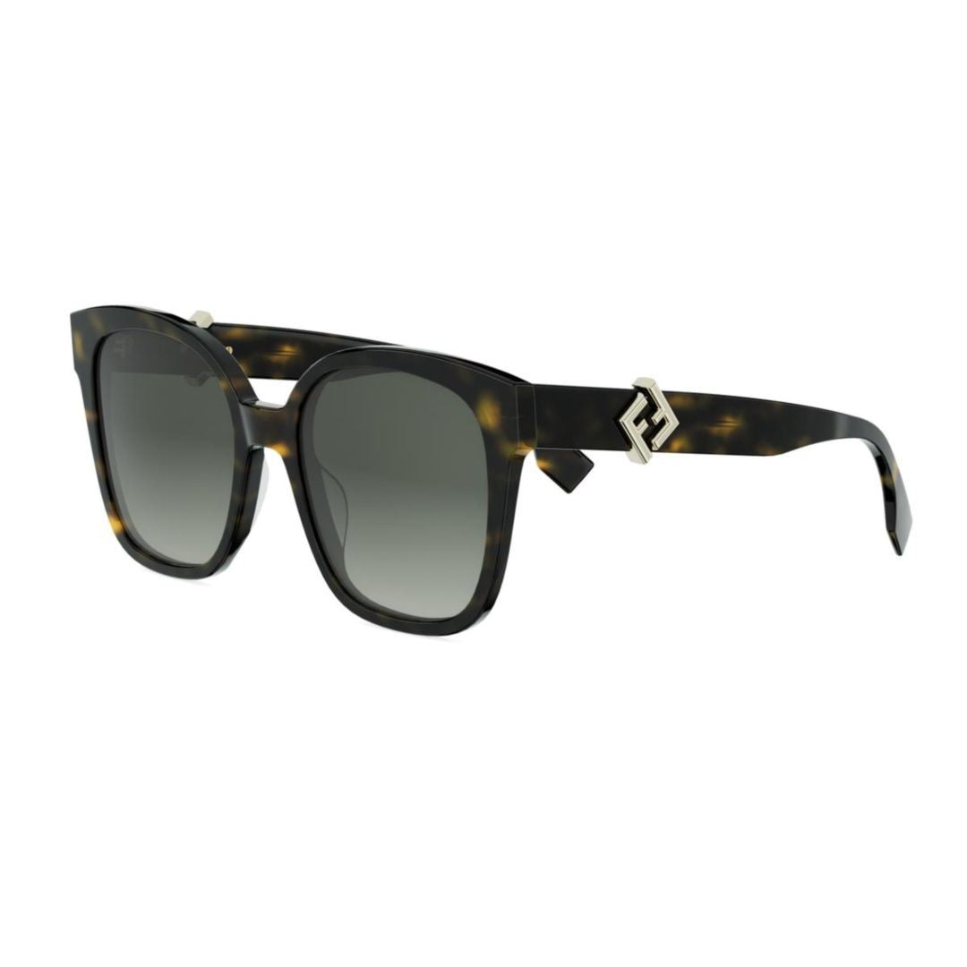 Fendi Fe40186i Tortoiseshell Pattern Square Frame Sunglasses