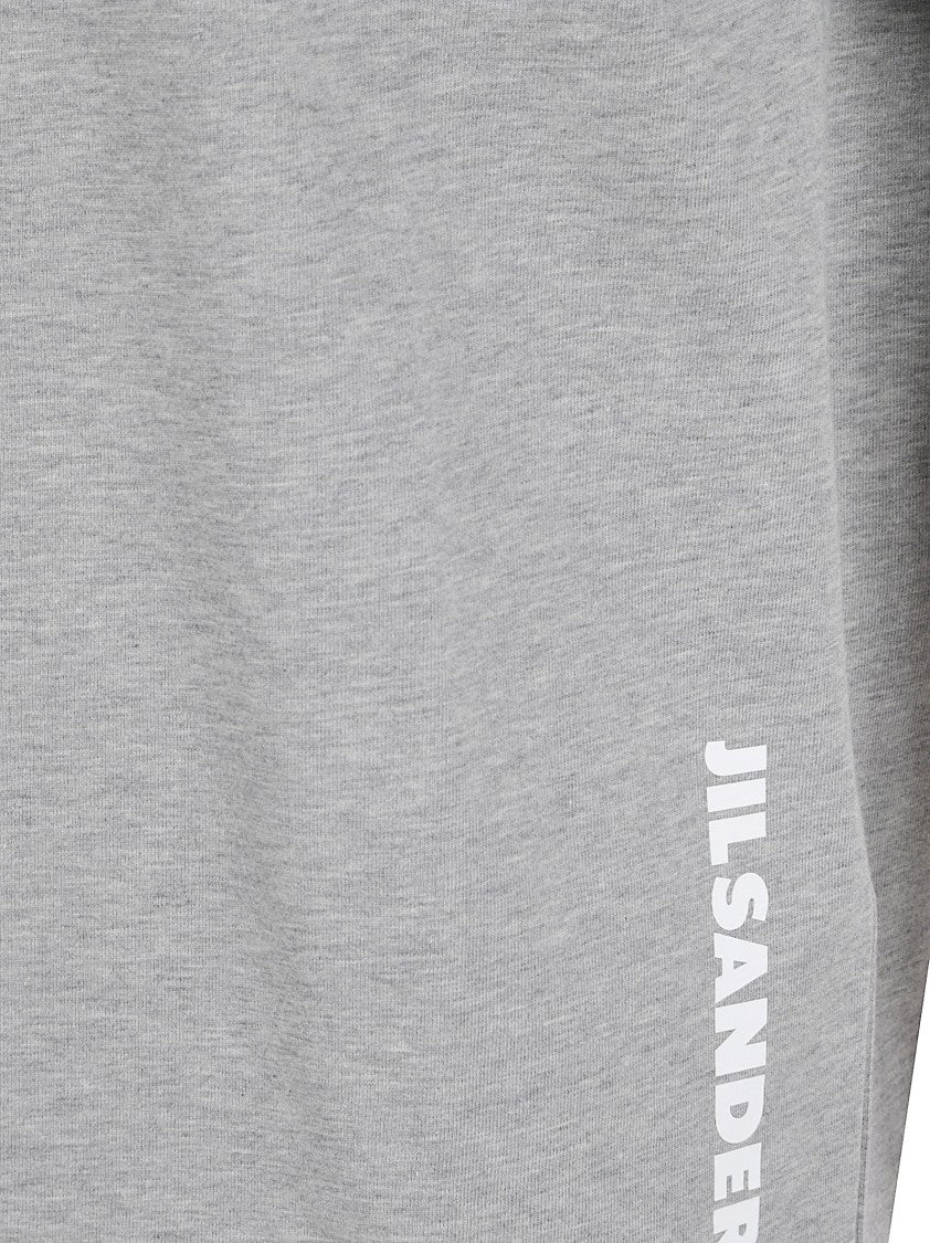 Jil Sander Boxy Cropped T-Shirt With Vertical Logo Detail
