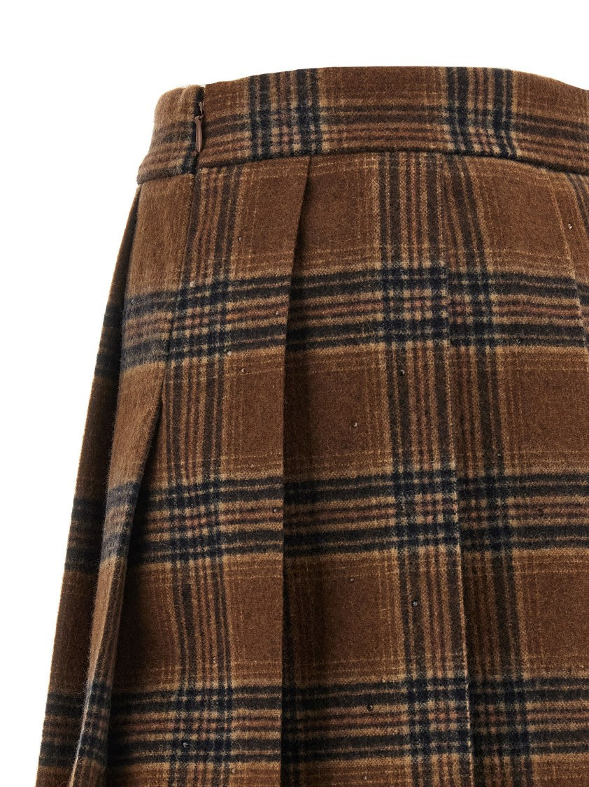 Giuseppe Di Morabito Pleated Tartan Skirt