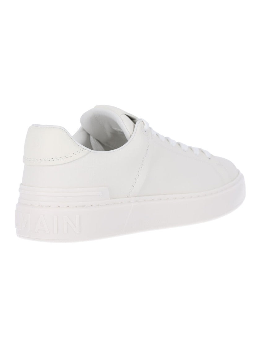 Balmain White B-Court Calfskin Sneakers